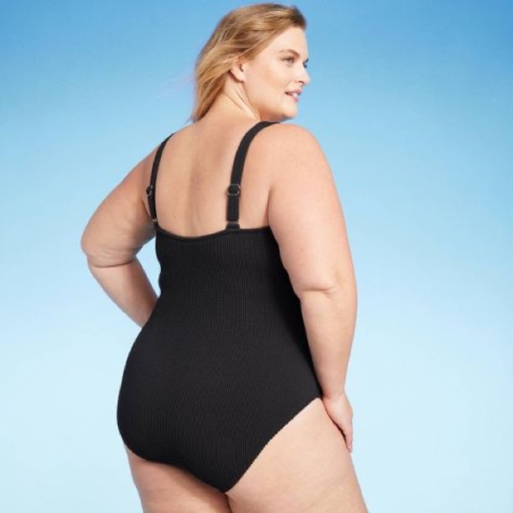 NWT Kona Sol Pucker Square Neck One Piece Swimsuit - Picture 4 of 10